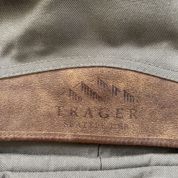 Trager Seattle Vintage Green Brown Messenger Shoulder Bag w/ Leather Trim READ - Picture 2 of 13
